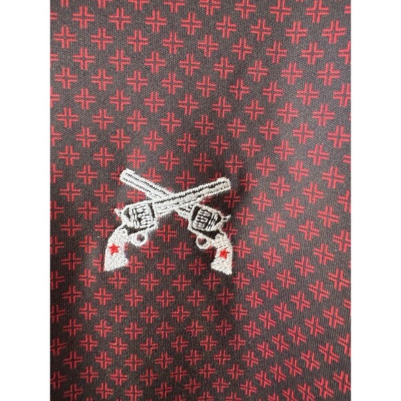 HL Sport Men's X-Large Long Sleeve Button Down Shirt Black/Red Geometric Print - Picture 2 of 6